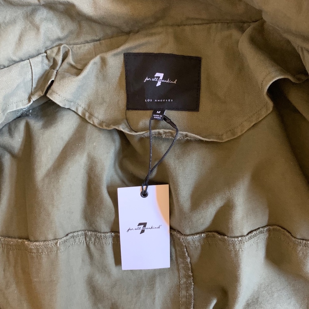 7 For All Mankind Green Trench Coat Jacket Size M - Picture 12 of 12